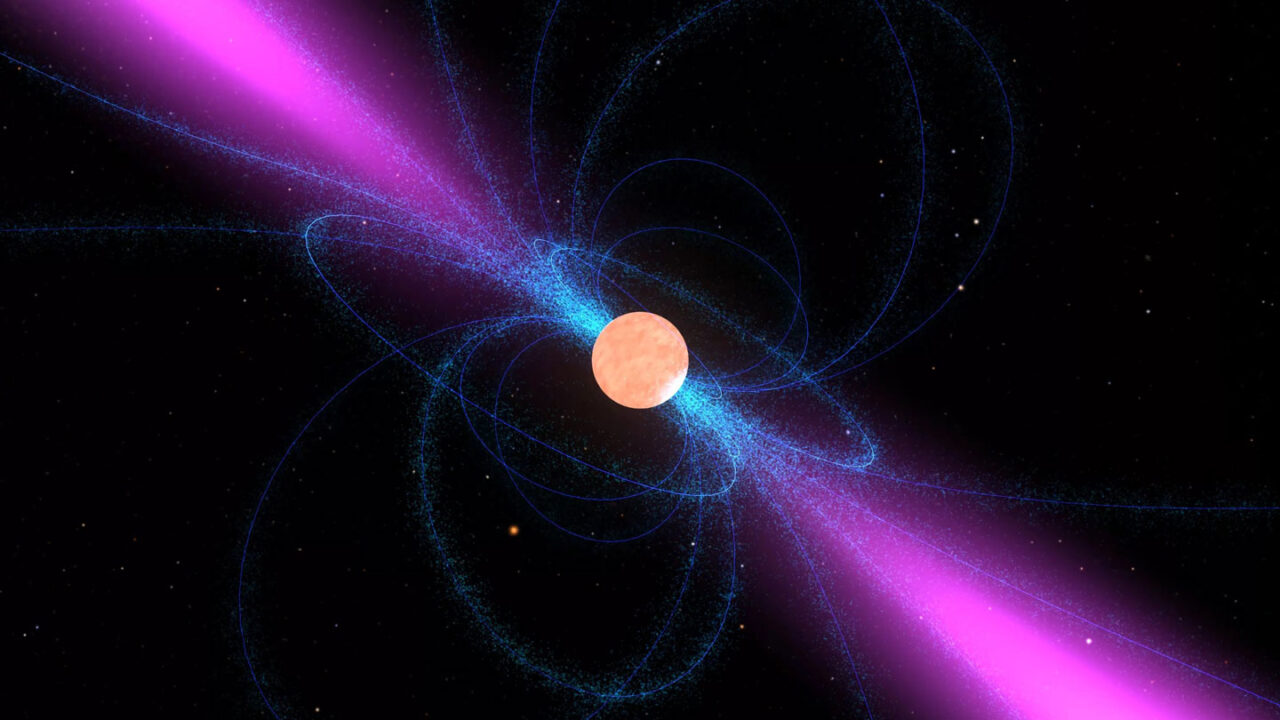 Feixe de radiação de uma estrela de nêutrons