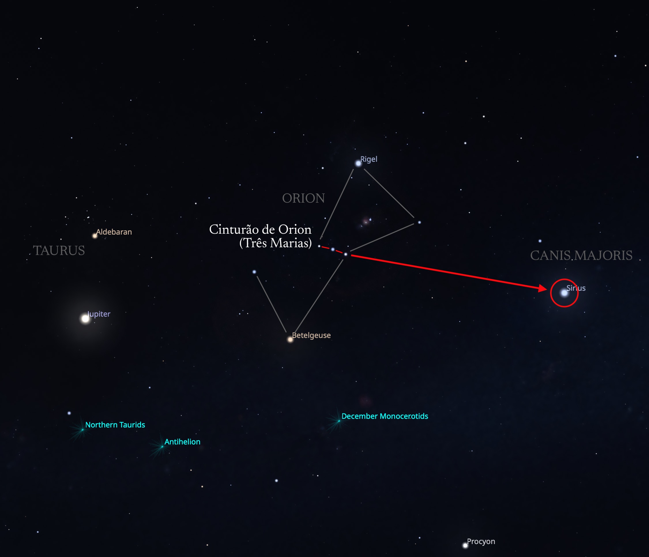 Como localizar Sirius